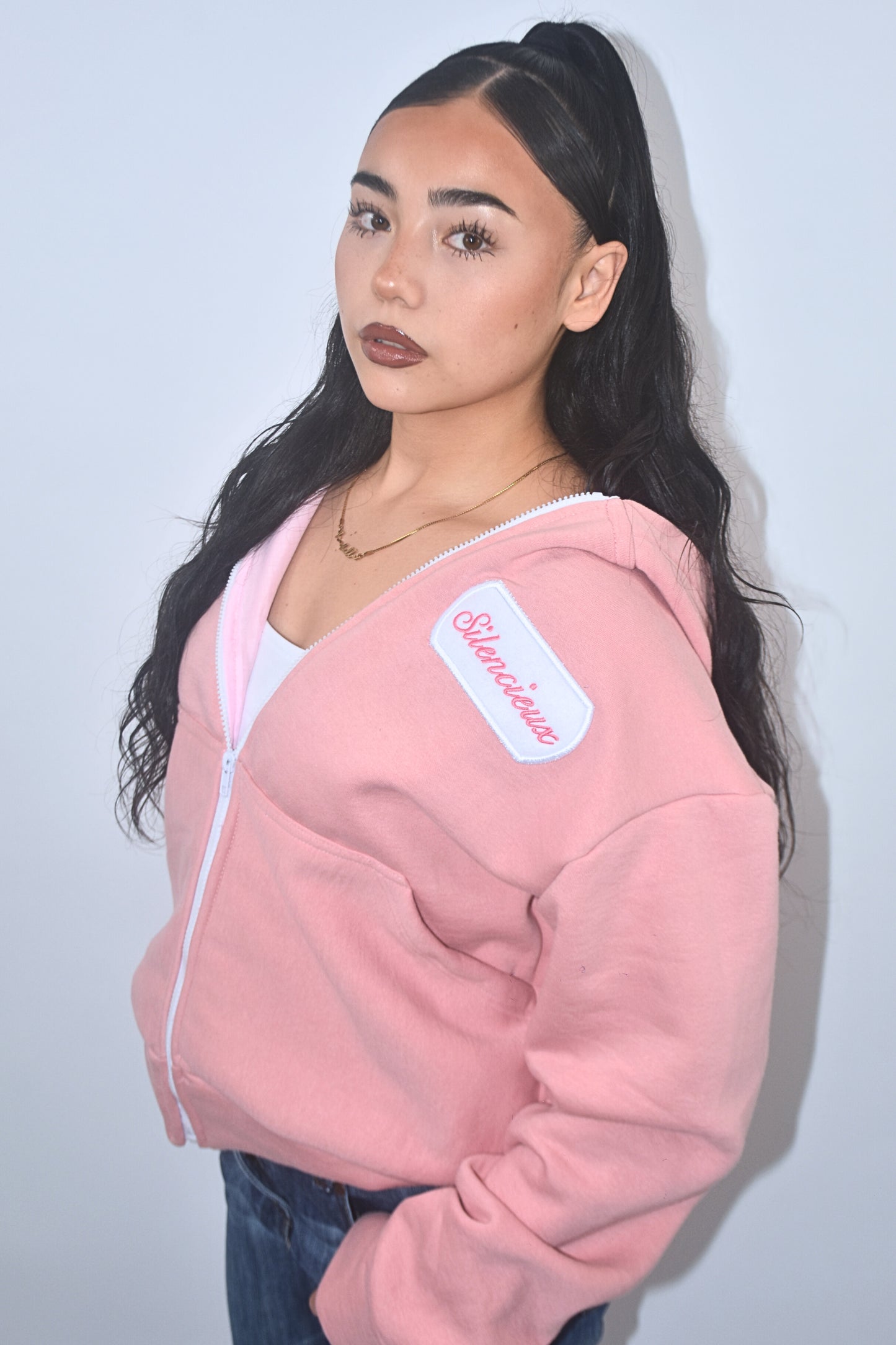 Aurora Hoodie Women – Light Pink, Handmade Limited Edition