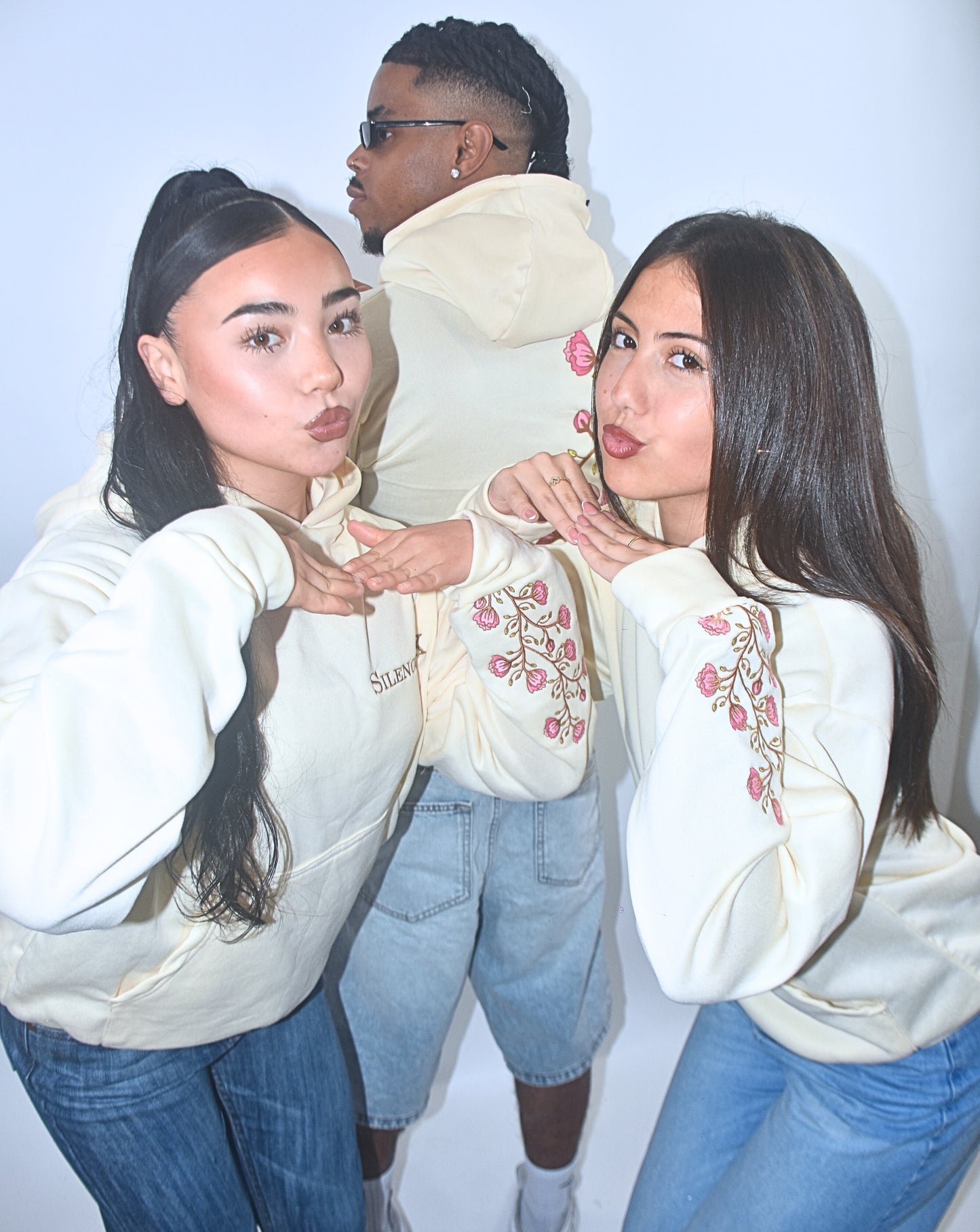 Eternal Bloom Hoodie Women – Beige, Handmade Limited Edition