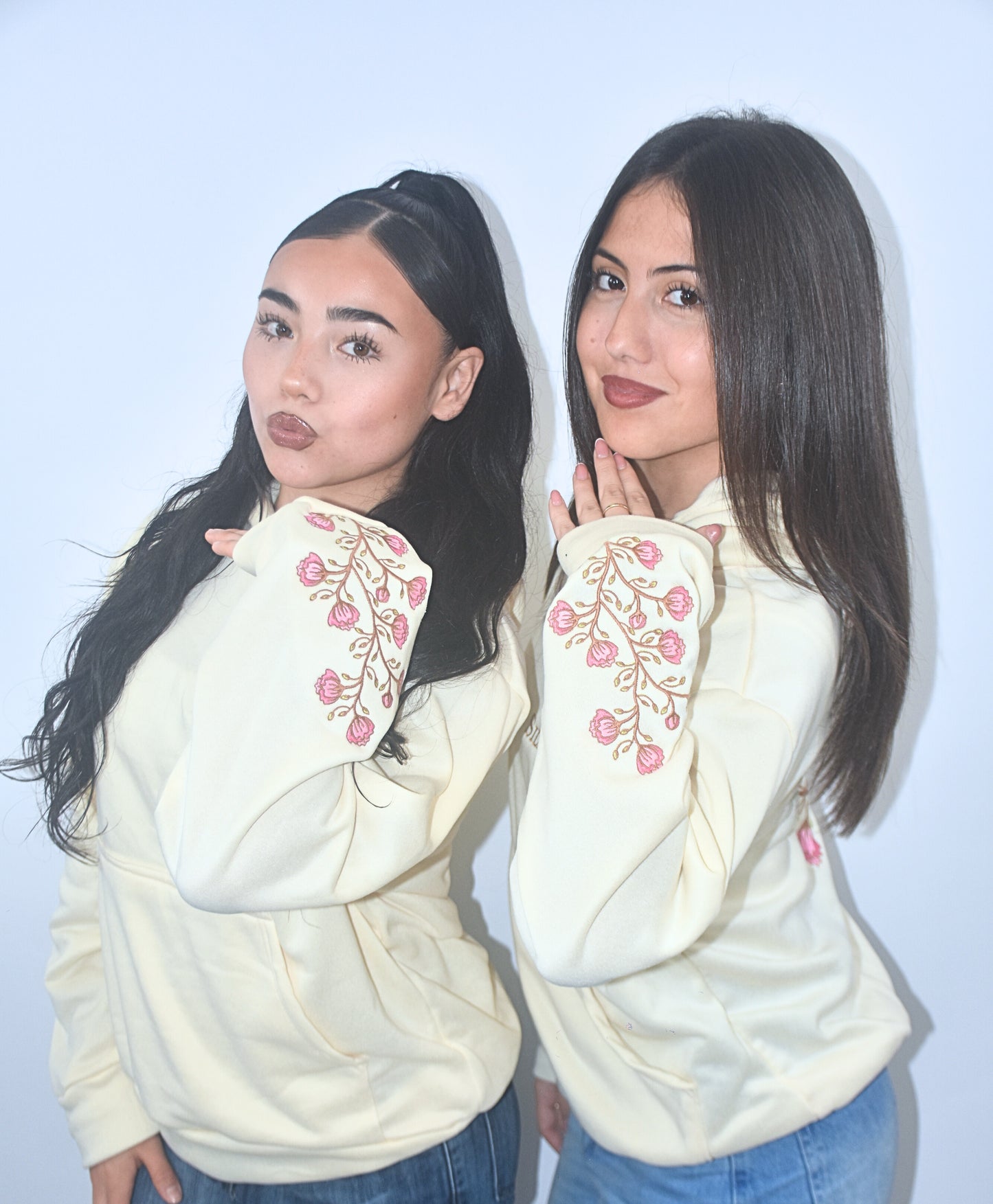 Eternal Bloom Hoodie Women – Beige, Handmade Limited Edition
