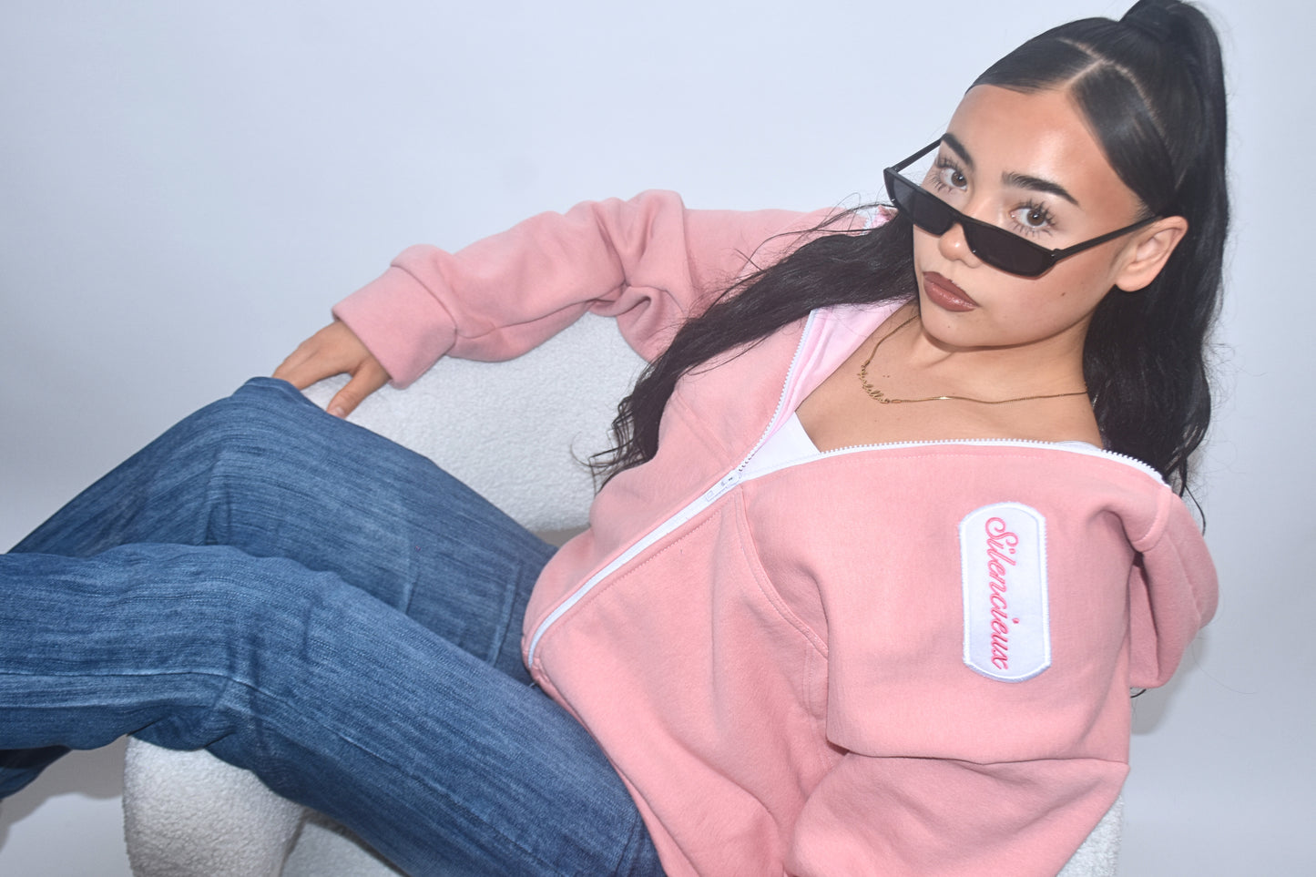 Aurora Hoodie Women – Light Pink, Handmade Limited Edition