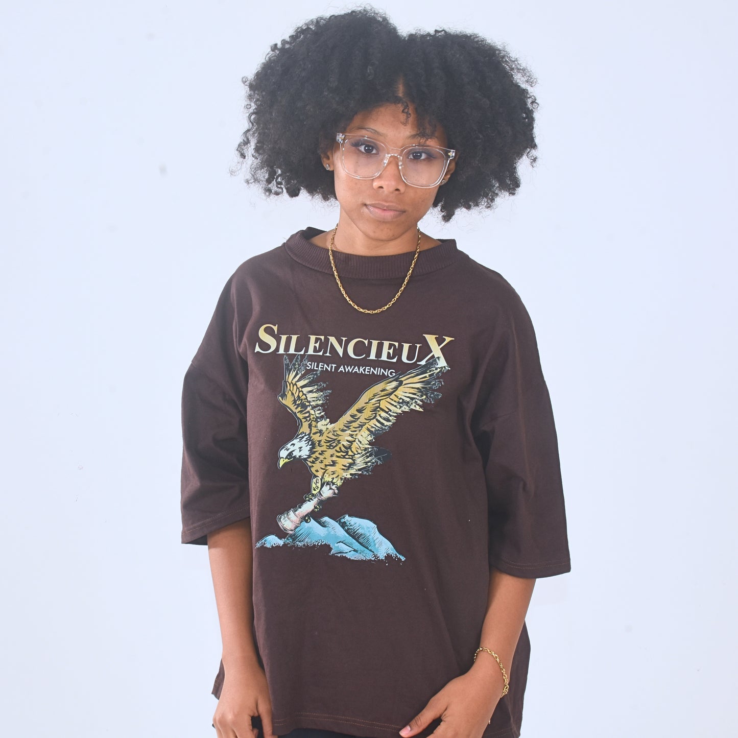 Short Sleeve Brown T-shirt Women