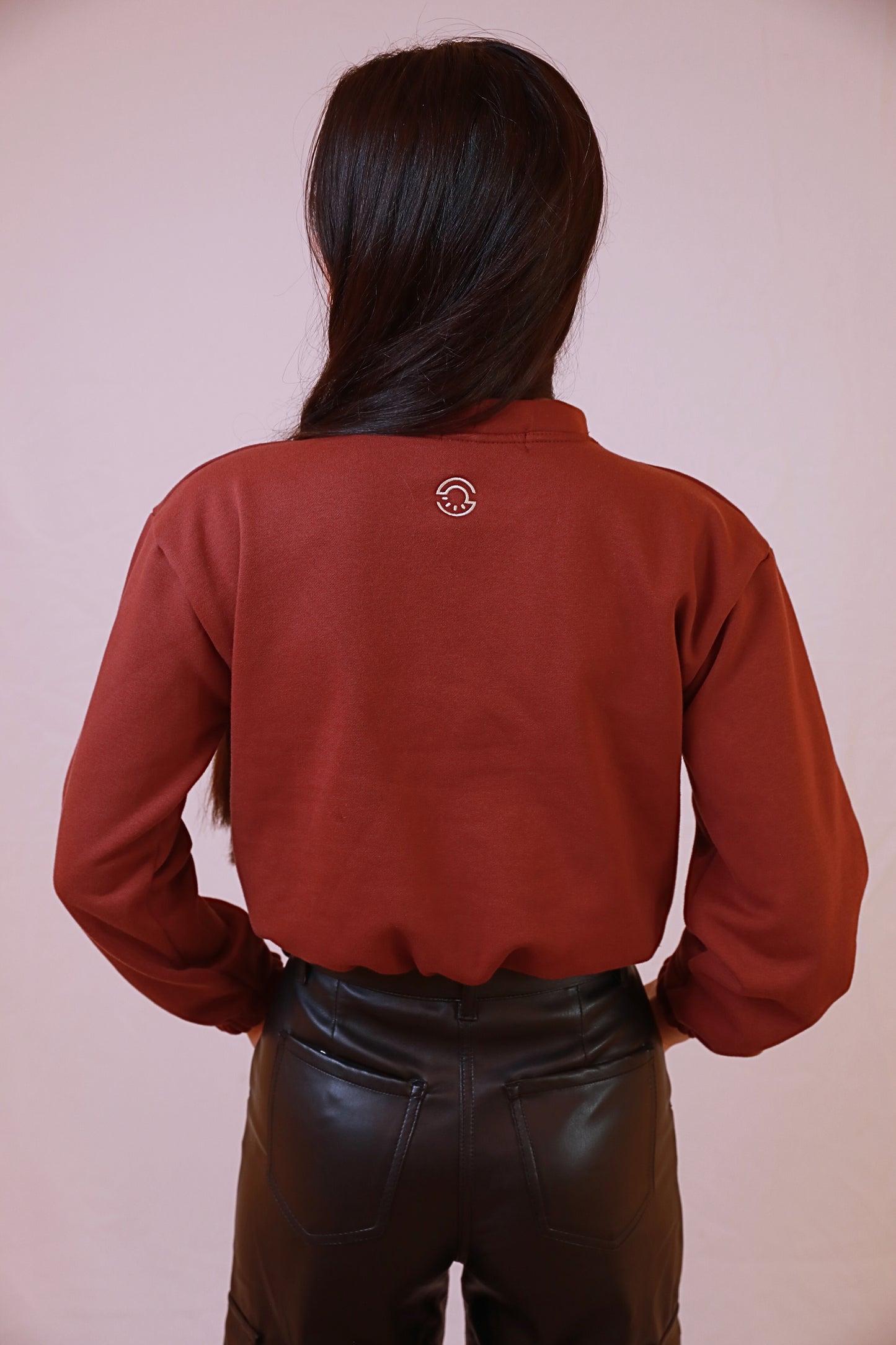 Maroon Crop Sweatshirt