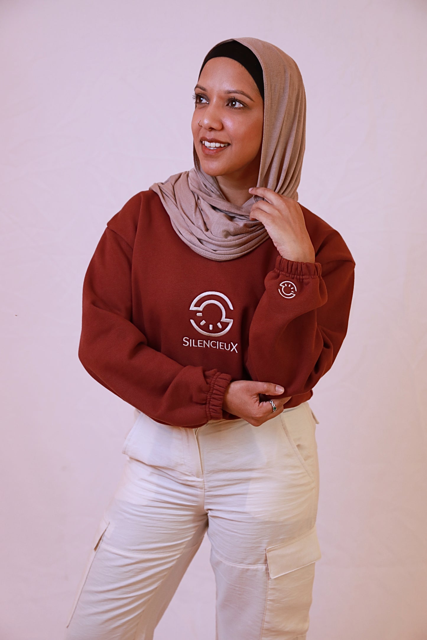 Maroon Crop Sweatshirt