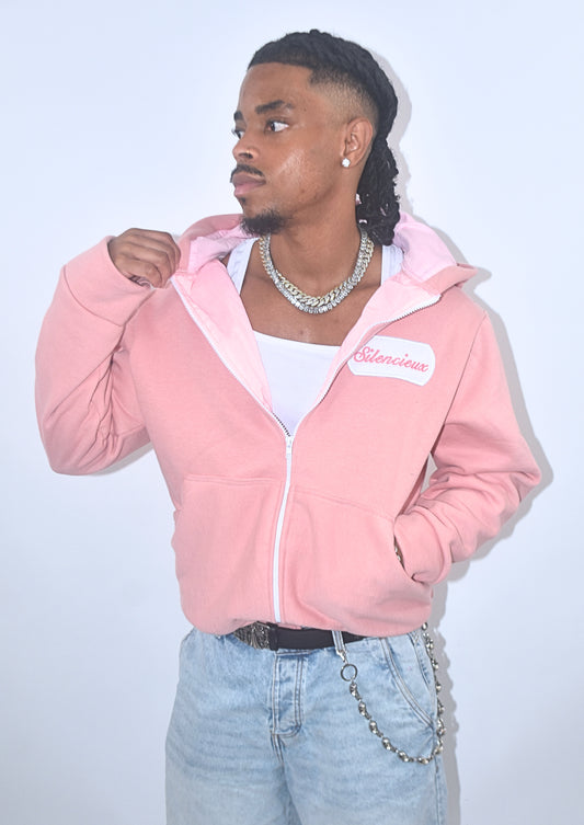 Aurora Hoodie Men – Light Pink, Handmade Limited Edition
