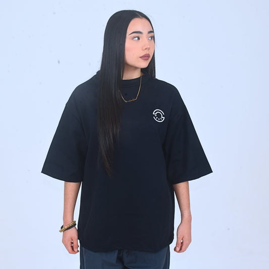 Women Navy Blue Short Sleeve T-shirt